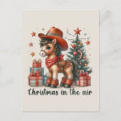 Cartes Pour Fêtes Annuelles Festive Noël Western cheval ajouter le message (Devant)