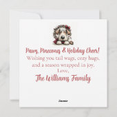 Cartes Pour Fêtes Annuelles Festive Pup & Wreath (Dos)