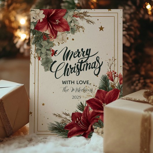 Cartes Pour Fêtes Annuelles Festive Red Berries Joyeux Noël