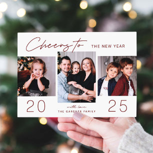 Cartes Pour Fêtes Annuelles Festive Red Cheers au Nouvel An 2022   3 Photo