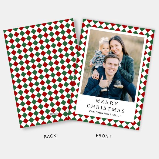 Cartes Pour Fêtes Annuelles Festive Red Green Photo Christmas