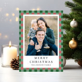 Cartes Pour Fêtes Annuelles Festive red Green Plaid Photo Christmas