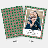 Cartes Pour Fêtes Annuelles Festive red Green Plaid Photo Christmas