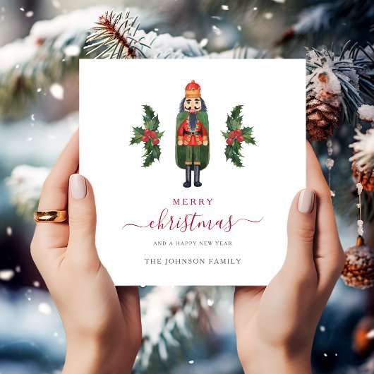 Cartes Pour Fêtes Annuelles Festive Red Nutcracker Joyeux Noël