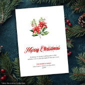 Cartes Pour Fêtes Annuelles Festive Red Poinsettia Script Font Greeting Card