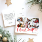 Cartes Pour Fêtes Annuelles Festive Red Script Joyeux Noël cinq photo