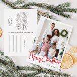 Cartes Pour Fêtes Annuelles Festive Red Script Joyeux Noël photo verticale<br><div class="desc">Célébrez la saison avec ce script rouge festif Joyeux Noël photo verticale carte postale vacances avec une touche de charme élégant. Le design chic présente une palette de couleurs simples rouge et blanc, évoquant l'esprit cosy de l'hiver. Son attrait moderne et unique et sa formulation rustique créent un équilibre parfait...</div>