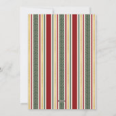Cartes Pour Fêtes Annuelles Festive Retro Stripes Joyeux Noël Photo (Dos)