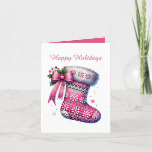 Cartes Pour Fêtes Annuelles Festive rose Noël personnalisable stockage