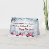 Cartes Pour Fêtes Annuelles Festive Rouge et Argent (Devant)