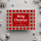 Cartes Pour Fêtes Annuelles Festive Rouge Plaid Noël