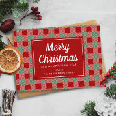 Cartes Pour Fêtes Annuelles Festive Rouge Plaid Noël