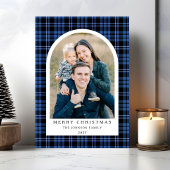 Cartes Pour Fêtes Annuelles Festive Rouge Plaid Photo Noël