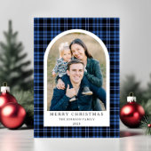 Cartes Pour Fêtes Annuelles Festive Rouge Plaid Photo Noël