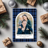 Cartes Pour Fêtes Annuelles Festive Rouge Plaid Photo Noël