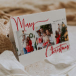 Cartes Pour Fêtes Annuelles Festive Rouge Script plié Trois photos Noël<br><div class="desc">Célébrez la saison avec ce script rouge festif plié trois photo carte de vacances de Noël avec une touche de charme élégant. Le design chic présente une palette de couleurs simples rouge et blanc, évoquant l'esprit cosy de l'hiver. Son attrait moderne et unique et sa formulation rustique créent un équilibre...</div>