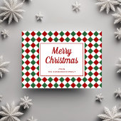 Cartes Pour Fêtes Annuelles Festive Rouge Vert Checked Joyeux Noël
