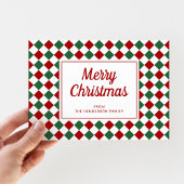 Cartes Pour Fêtes Annuelles Festive Rouge Vert Checked Joyeux Noël