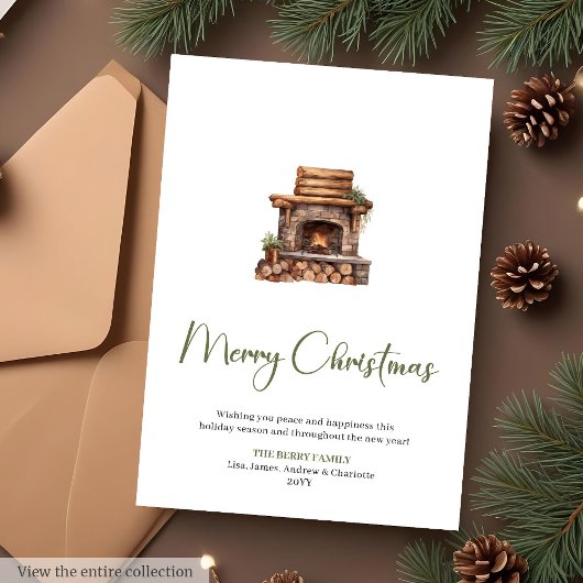Cartes Pour Fêtes Annuelles Festive Script Font Cozy Christmas Greeting Card