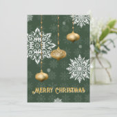 Cartes Pour Fêtes Annuelles Festive Snowflake and Ornament Christmas Card (Debout devant)