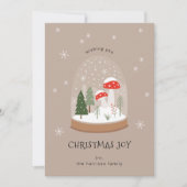 Cartes Pour Fêtes Annuelles Festive Snowglobe Trees Champignons Noël Joie (Devant)