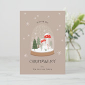 Cartes Pour Fêtes Annuelles Festive Snowglobe Trees Champignons Noël Joie (Debout devant)