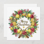 Cartes Pour Fêtes Annuelles Festive Tennis Wreath pour Noël (Devant / Derrière)