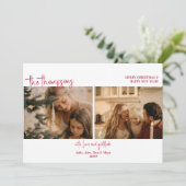 Cartes Pour Fêtes Annuelles Festive Two Photo Collage Budget simple Noël (Debout devant)