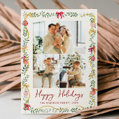 Cartes Pour Fêtes Annuelles Festive verdure et vaches Joyeuses fêtes 3 Photo