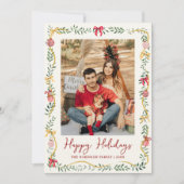 Cartes Pour Fêtes Annuelles Festive verdure et vaches Joyeuses vacances 1 Phot (Devant)