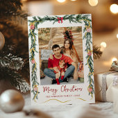 Cartes Pour Fêtes Annuelles Festive verdure & vaches Joyeux Noël 1 Photo