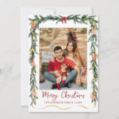 Cartes Pour Fêtes Annuelles Festive verdure & vaches Joyeux Noël 1 Photo (Devant)