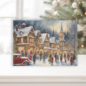 Cartes Pour Fêtes Annuelles Festive Village hiver neige Noël