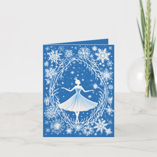 Cartes Pour Fêtes Annuelles Festive Winter Ballet ajouter un message (Devant)