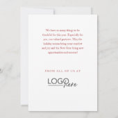 Cartes Pour Fêtes Annuelles Festive Winter Scène Your Logo (Dos)