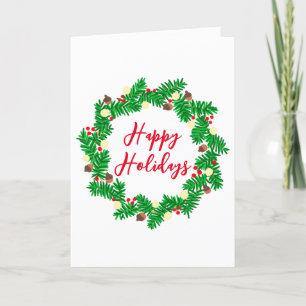 Cartes Pour Fêtes Annuelles Festive Wreath Joyeuses Fêtes