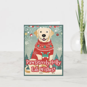 Cartes Pour Fêtes Annuelles Festiver Labrador Retriever laide pull de Noël