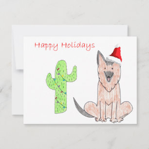 Cartes Pour Fêtes Annuelles Fête allemande Shepard Chien Cactus