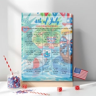 Cartes Pour Fêtes Annuelles Fête au bord de la piscine, Dame Liberté, Bingo je