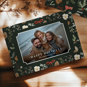 Cartes Pour Fêtes Annuelles Fête botanique d'hiver Photo de Noël