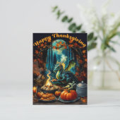 Cartes Pour Fêtes Annuelles Fête d'Action de Grâce Enchantée (Debout devant)