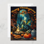 Cartes Pour Fêtes Annuelles Fête d'Action de Grâce Enchantée (Devant / Derrière)