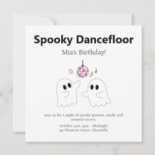 Cartes Pour Fêtes Annuelles Fête d'anniversaire d'Halloween Éffrayant Dancef