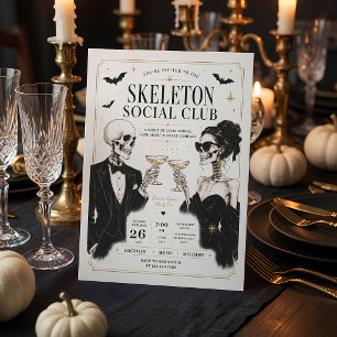 Cartes Pour Fêtes Annuelles Fête de Cocktail d'Halloween du Club Social de Squ