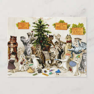 Cartes Pour Fêtes Annuelles Fête de décoration de sapin de Noël des chats de L