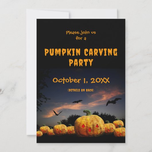Cartes Pour Fêtes Annuelles Fête de découpage de citrouille halloween Citrouil (Devant)