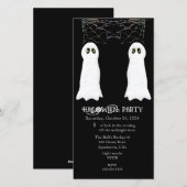 Cartes Pour Fêtes Annuelles Fête de Halloween avec des fantômes et des toiles  (Devant / Derrière)