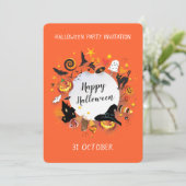 Cartes Pour Fêtes Annuelles Fête de Halloween tendance design joyeux (Debout devant)