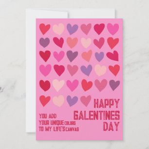 Cartes Pour Fêtes Annuelles Fête de la Galentine Amis Uniques Cœurs Roses Roug
