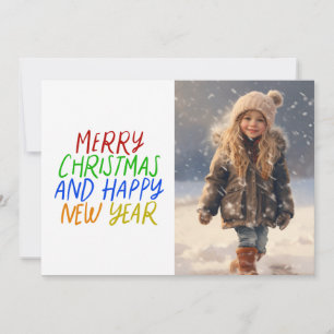 Cartes Pour Fêtes Annuelles Fête de la neige joyeuse petite fille
